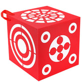 ShinyRelief red 3D foam archery target front view shows high visibility bullseyes for backyard practice.
