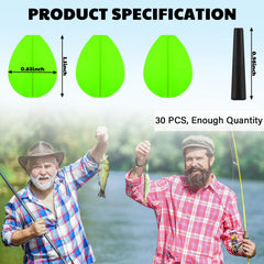 Close-up of green foam teardrop fishing bobber