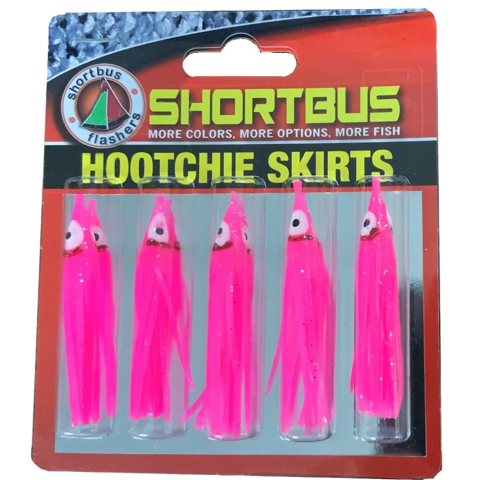 Shortbus Flashers Hootchie skirt hot pink showing lifelike movement to attract salmon and bass.