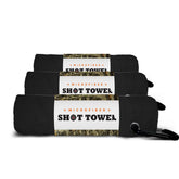 Shot Towel Midnight Black 3-Pack: compact, absorbent towels for fast on-the-go cleanup.