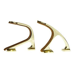 Close-up of shotgun and rifle brass hooks with felt lining