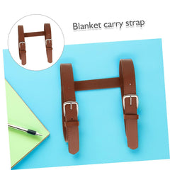 SHOWERORO bedroll strap helps fasten camping blankets securely.
