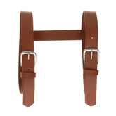 SHOWERORO blanket strap with brown PU leather for easy carry and storage.