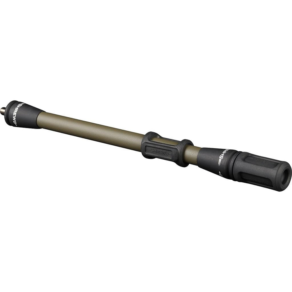 SHREWD ARCHERY Vantage stabilizer in OD Green reduces vibration for steadier shots