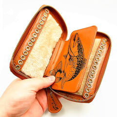 shrxy wallet interior with soft felt lining protects delicate flies