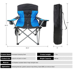 SHSYCER oversized chair angled view demonstrates collapsible design for easy transport