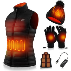 Shyyween heated vest front view shows 9 zones for core warmth