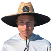 Sibling Co straw sun hat with wide brim shading face and shoulders for outdoor use