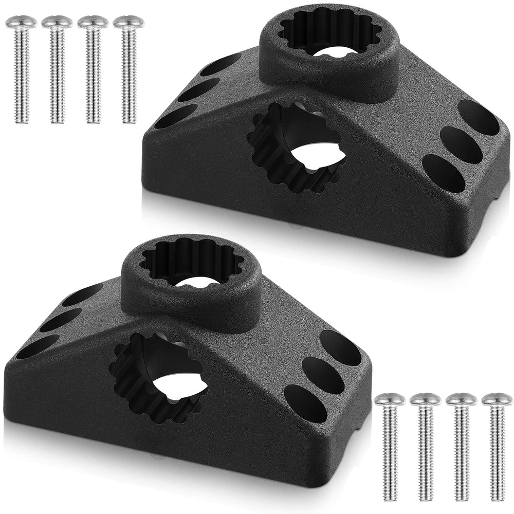Black side deck mounting bracket pair with screws