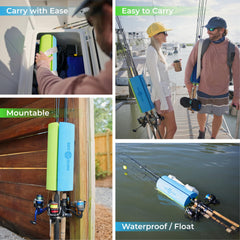 SideSling four-rod carrier on a boat shows organized storage