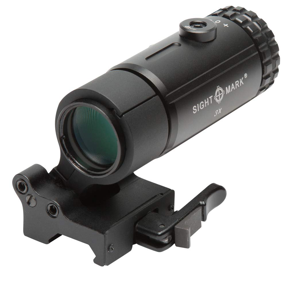 Sightmark T-3 magnifier front view showing compact, snag-free profile for quick targeting.