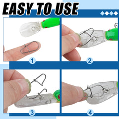 Lures connected to a quick-change clip