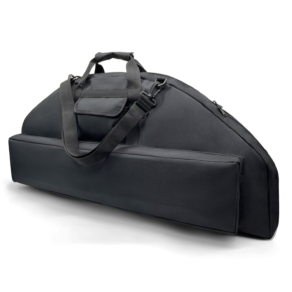 Silfrae compound bow case full view in black showing lightweight transport