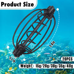 Close-up of lead and high carbon steel bait cage