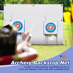 Silipull archery backstop suitable for indoor and outdoor spaces.