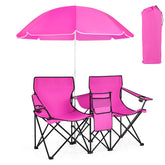 SILKYDRY double camping chair with canopy offers shaded seating for two outdoors