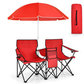 SILKYDRY double camping chair with canopy shading for comfortable outdoor seating during sunny picnics.