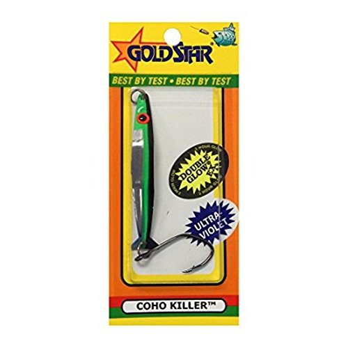 Silver Horde Coho Killer Glow Spoon with ultrarealistic 3D eye to entice strikes and mimic baitfish