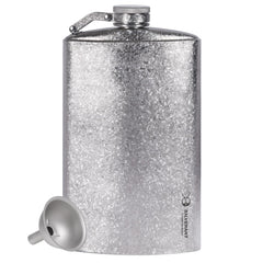 SILVERANT titanium flask-crystallized-finish shows rugged durability for backcountry use.