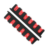 Simple Deluxe horizontal rod holder wall-mount being installed to organize six rods.