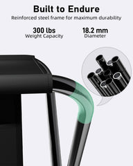 Simple Deluxe camping stool reinforced steel frame provides sturdy support.