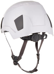 Singing Rock Flash Industry helmet, side view, adjustable fit for long shifts.