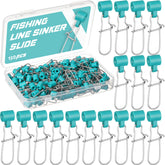 Soulchen 150 pcs fishing line sinker slides with Duo Lock snaps