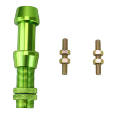 Close-up of SinoArt Aluminum Bowfishing Reel Mount Green showing threaded hole
