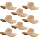 Sintuff 8-pack women's sun straw hat set in khaki with wide brim