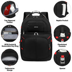 SINVICKO Insulated Backpack open compartment reveals dry items and easy access.