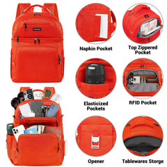 SINVICKO insulated cooler backpack open compartment for organization