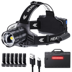 Sinvimes 4000 headlamp front view showing bright beam for outdoor adventures