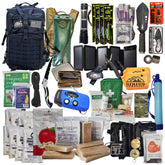 Sirius Survival Bug Out Bag front view, ready-to-go emergency kit in navy.