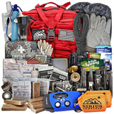 Sirius Survival prepacked bugout bag, front view, ready for rapid grab-and-go.