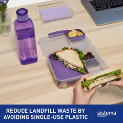 Sistema BPA Free Stackable Square Bottle Seal Tight Lid to prevent leaks