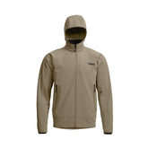 SITKA Alpha Fleece Hooded Jacket buckskin front view with rugged warmth and durable fabric