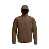SITKA Alpha Fleece Hooded Jacket front view shows rugged durability for hunting and hiking.