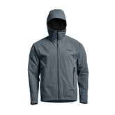 SITKA Dew Point jacket hood deploy demonstrates weather-ready protection during sudden weather changes