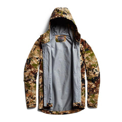 SITKA Dew Point jacket pit zips expel heat for uphill climbs.