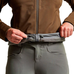 SITKA Jetstream Mud side zip view illustrating breathable design.
