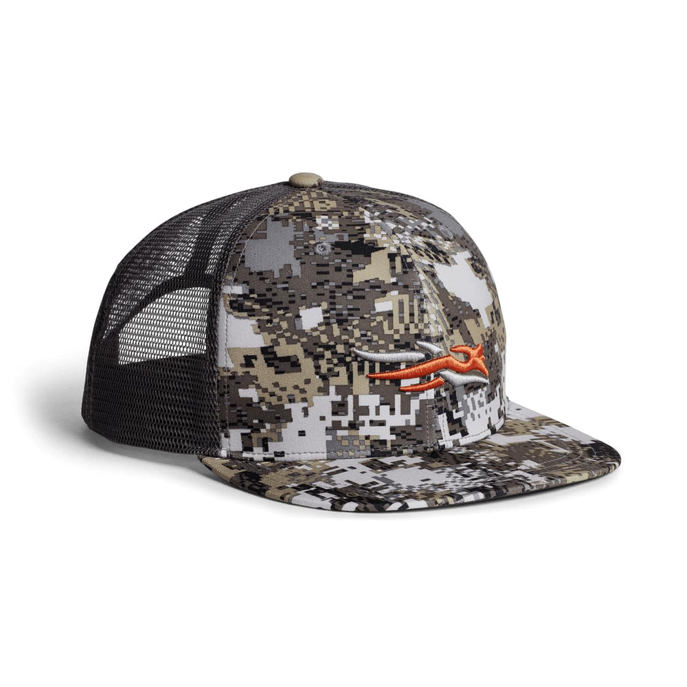 Sitka Trucker Hat front pattern Elevated II camo for outdoor concealment and style