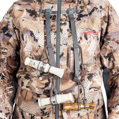 SITKA Hudson shoulder insulation detail highlights 60g PrimaLoft warmth where you move.