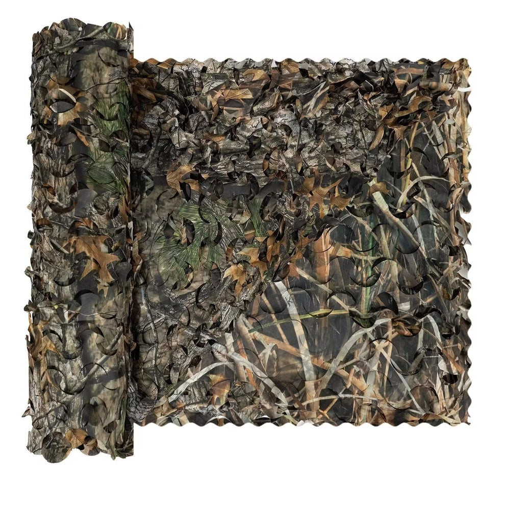 Sitong bulk roll camo netting with tree foliage closeup for stealth concealment.