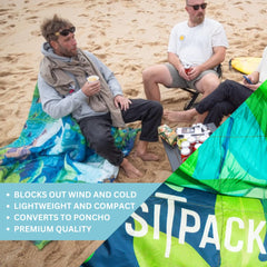 Sitpack Tropic Breeze blanket open laid flat for cozy outdoor warmth.