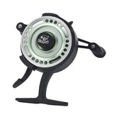 SIUKE ice fishing reel left-hand model ready for precise casting.