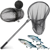 SIWRDTG Heavy Duty Aluminum Landing Net with Telescoping Handle extended