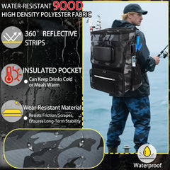 SKAITU backpack cooler pocket keeps drinks close with insulated eight-can capacity.