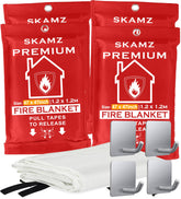 SKAMZ Fire Blanket 4-Pack for kitchen use provides quick emergency protection.