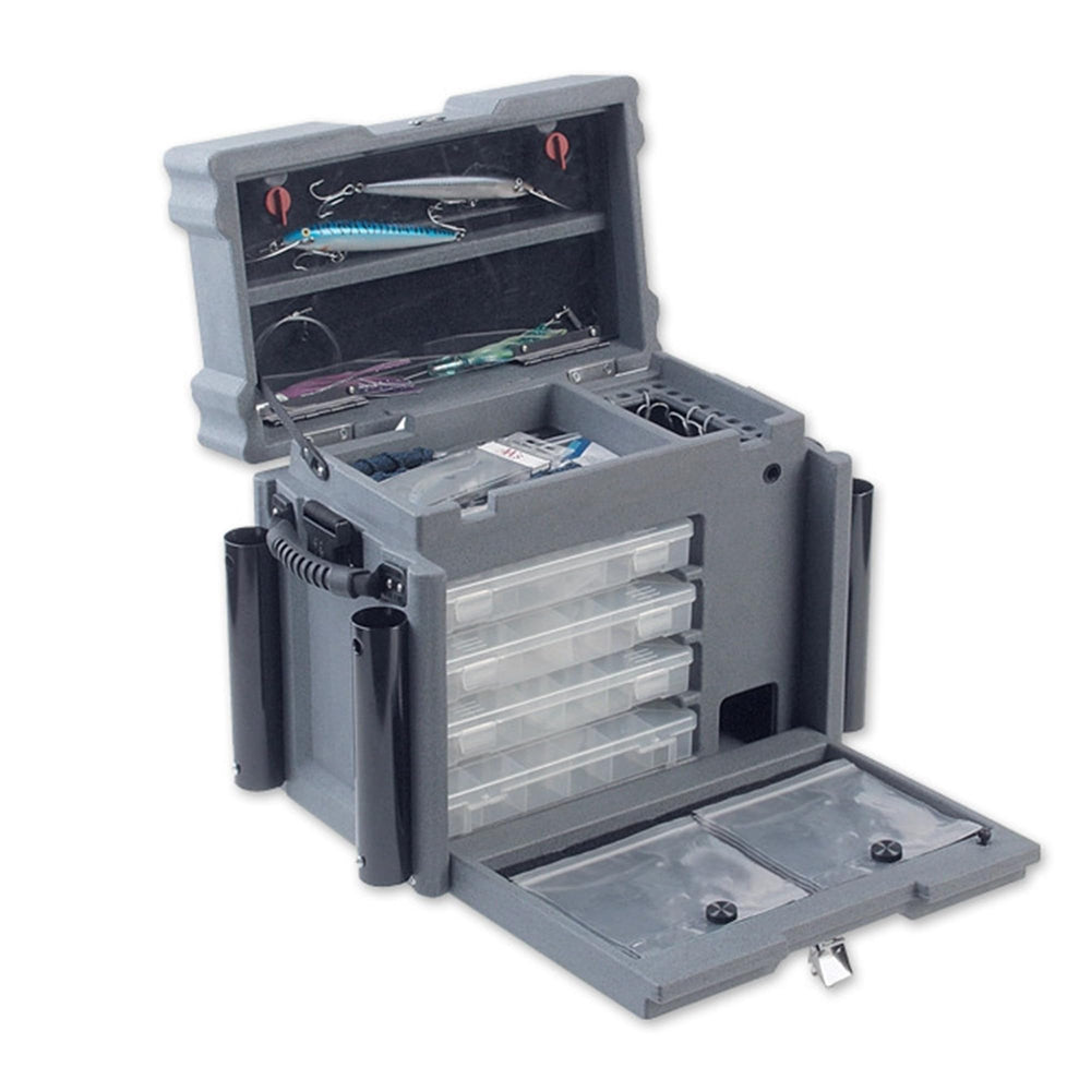 SKB Small Kayak Box top compartment keeps small items organized for quick access.