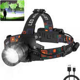 SKNSL headlamp front view shows compact outdoor lighting design